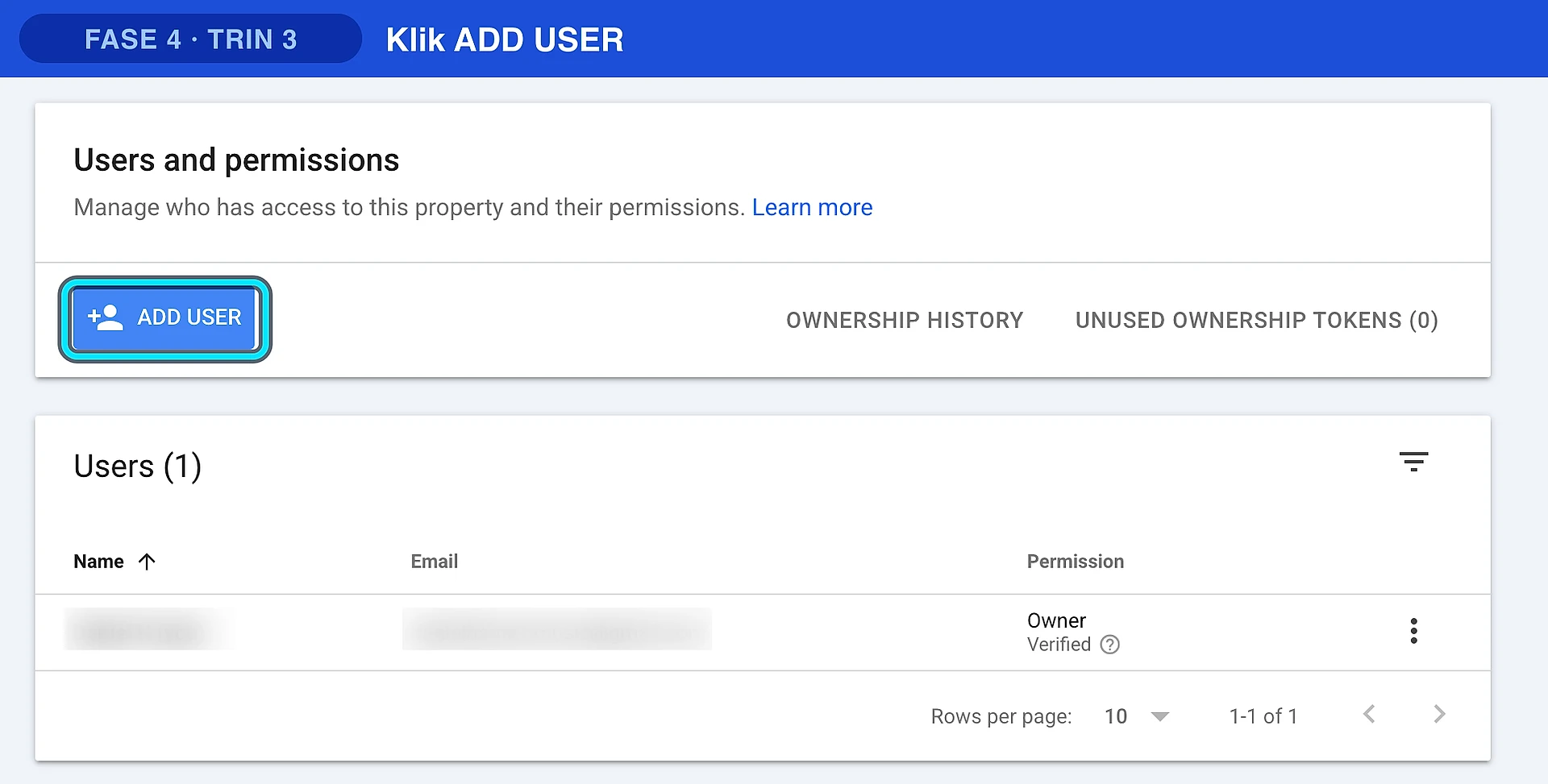 Klik ADD USER